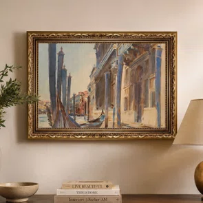 Quadro Decorativo Pintura Gôndolas Ancoradas no Grande Canal por John Singer Sargen