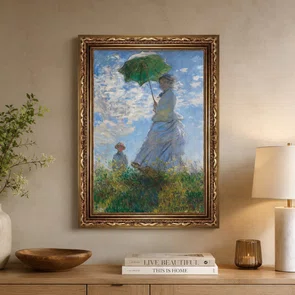 Quadro Decorativo Pintura "Mulher Com um Guarda-Sol – Madame Monet e seu Filho" de Claude Monet