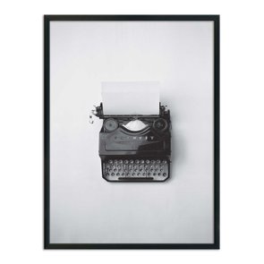Quadro Decorativo Preto e Branco Antiga Máquina de Escrever Quadro Decorativo Preto e Branco Antiga Máquina de Escrever