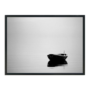 Quadro Decorativo Preto e Branco Barco a Deriva Quadro Decorativo Preto e Branco Barco a Deriva