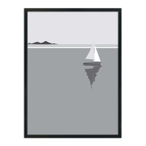 Quadro Decorativo Preto e Branco Barco a Vela Quadro Decorativo Preto e Branco Barco a Vela