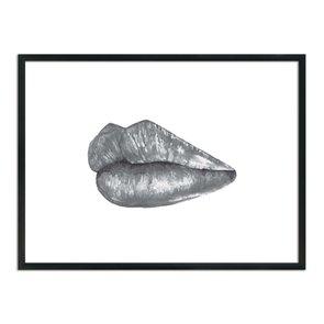 Quadro Decorativo Preto e Branco Boca Quadro Decorativo Preto e Branco Boca