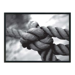 Quadro Decorativo Preto e Branco Corda com Nó Quadro Decorativo Preto e Branco Corda com Nó