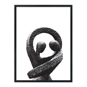 Quadro Decorativo Preto e Branco Foto Escultura de Pedra Casal Quadro Decorativo Preto e Branco Foto Escultura de Pedra Casal