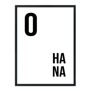 Quadro Decorativo Preto e Branco Palavra Ohana Quadro Decorativo Preto e Branco Palavra Ohana