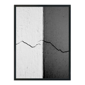Quadro Decorativo Preto e Branco Parede Rachada Quadro Decorativo Preto e Branco Parede Rachada