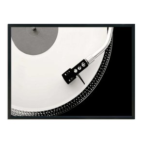 Quadro Decorativo Preto e Branco Toca Discos de Vinil Vintage Quadro Decorativo Preto e Branco Toca Discos de Vinil Vintage