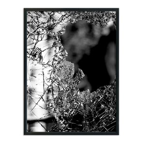 Quadro Decorativo Preto e Branco Vidro Quebrado Quadro Decorativo Preto e Branco Vidro Quebrado