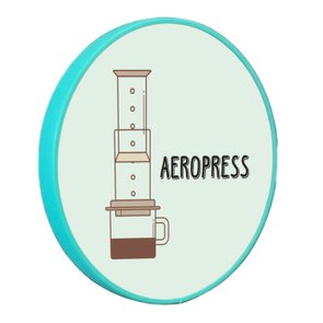 Quadro Decorativo Redondo Café Aeropress com Moldura Filete Flexível Quadro Decorativo Redondo Café Aeropress com Moldura Filete Flexível