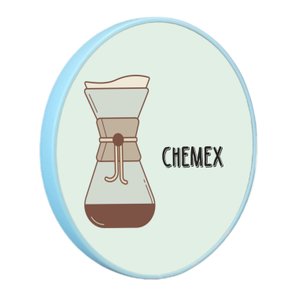 Quadro Decorativo Redondo Café Chemex com Moldura Filete Flexível Quadro Decorativo Redondo Café Chemex com Moldura Filete Flexível