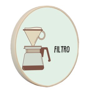 Quadro Decorativo Redondo Café Filtro com Moldura Filete Flexível Quadro Decorativo Redondo Café Filtro com Moldura Filete Flexível