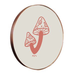 Quadro Decorativo Redondo Cogumelos com Moldura Flexível Metalizada Quadro Decorativo Redondo Cogumelos com Moldura Flexível Metalizada