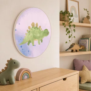 Quadro Decorativo Redondo Estegossauro Dinossauro Fofinho