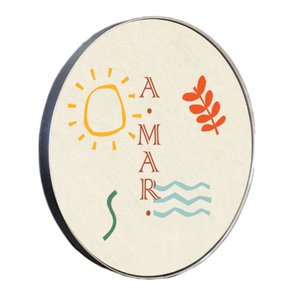 Quadro Decorativo Redondo Frase A-Mar com Moldura Flexível Metalizada Quadro Decorativo Redondo Frase A-Mar com Moldura Flexível Metalizada