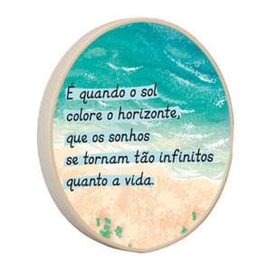 Quadro Decorativo Redondo Frase É Quando o Sol Colore o Horizonte com Moldura Filete Flexível Quadro Decorativo Redondo Frase É Quando o Sol Colore o Horizonte com Moldura Filete Flexível