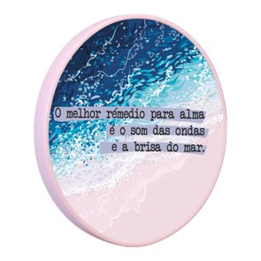 Quadro Decorativo Redondo Frase O Melhor Remédio Para Alma é o Som das Ondas e a Brisa do Mar com Moldura Filete Flexível Quadro Decorativo Redondo Frase O Melhor Remédio Para Alma é o Som das Ondas e a Brisa do Mar com Moldura Filete Flexível