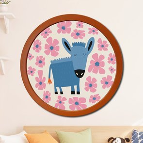 Quadro Decorativo Redondo Animais Cavalinho Com MDF Laqueado Quadro Decorativo Redondo Animais Cavalinho Com MDF Laqueado