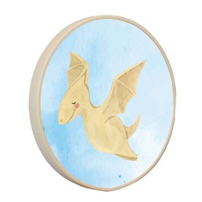 Quadro Decorativo Redondo Infantil Dinossauro Pterodáctilo Fofinho com Moldura Filete Flexível Quadro Decorativo Redondo Infantil Dinossauro Pterodáctilo Fofinho com Moldura Filete Flexível
