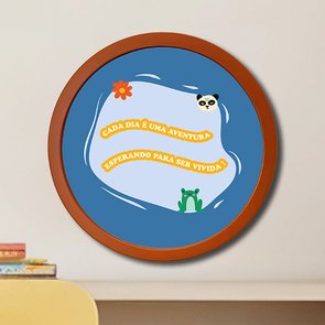 Quadro Decorativo Redondo Frase Cada Dia É Uma Aventura Esperando Para Ser Vivida Com MDF Laqueado Quadro Decorativo Redondo Frase Cada Dia É Uma Aventura Esperando Para Ser Vivida Com MDF Laqueado