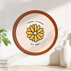 Quadro Decorativo Redondo Frase A Imaginação É Seu Superpoder, Use-a Sempre Com MDF Laqueado Quadro Decorativo Redondo Frase A Imaginação É Seu Superpoder, Use-a Sempre Com MDF Laqueado