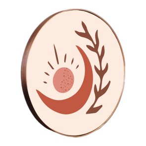 Quadro Decorativo Redondo Lua e Folha com Moldura Flexível Metalizada Quadro Decorativo Redondo Lua e Folha com Moldura Flexível Metalizada