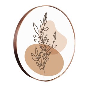 Quadro Decorativo Redondo Silhueta Folhagem com Moldura Flexível Metalizada Quadro Decorativo Redondo Silhueta Folhagem com Moldura Flexível Metalizada