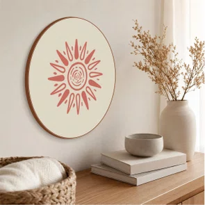 Quadro Decorativo Redondo Sol Boho