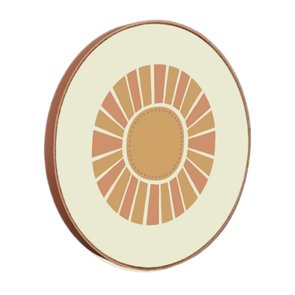 Quadro Decorativo Redondo Sol com Moldura em Couro Sintético Quadro Decorativo Redondo Sol com Moldura em Couro Sintético