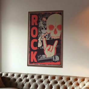 Quadro Decorativo Rock And Roll Crânio E Mão Quadro Decorativo Rock And Roll Crânio E Mão
