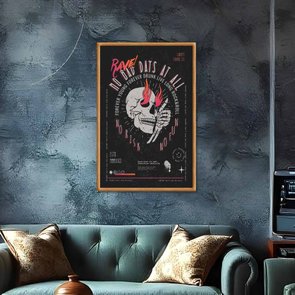 Quadro Decorativo Rock And Roll Crânio No Bad Days At All Quadro Decorativo Rock And Roll Crânio No Bad Days At All