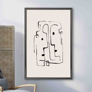 Quadro Decorativo Rostos Abstratos Minimalistas Estilo Japandi Quadro Decorativo Rostos Abstratos Minimalistas Estilo Japandi