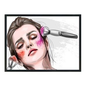 Quadro Decorativo Salão De Beleza Mulher Se Maquiando Quadro Decorativo Salão De Beleza Mulher Se Maquiando