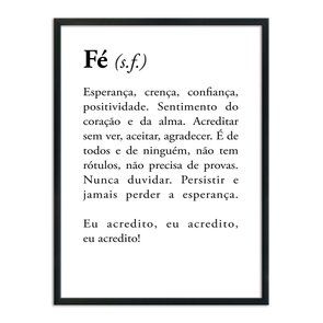 Quadro Decorativo Significado da Palavra Fé Quadro Decorativo Significado da Palavra Fé