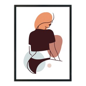 Quadro Decorativo Silhueta Blusa Preta Quadro Decorativo Silhueta Blusa Preta
