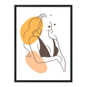 Quadro Decorativo Silhueta Cabelo Amarelo Quadro Decorativo Silhueta Cabelo Amarelo