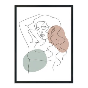 Quadro Decorativo Silhueta Cabelo Ondulado Quadro Decorativo Silhueta Cabelo Ondulado