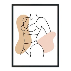 Quadro Decorativo Silhueta Feminina com Manchas Coloridas Quadro Decorativo Silhueta Feminina com Manchas Coloridas