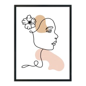 Quadro Decorativo Silhueta Flor No Cabelo Quadro Decorativo Silhueta Flor No Cabelo