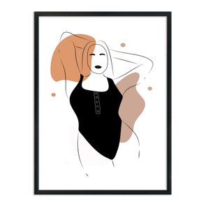 Quadro Decorativo Silhueta Maiô Preto Quadro Decorativo Silhueta Maiô Preto
