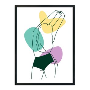 Quadro Decorativo Silhueta Mulher Alongando Quadro Decorativo Silhueta Mulher Alongando