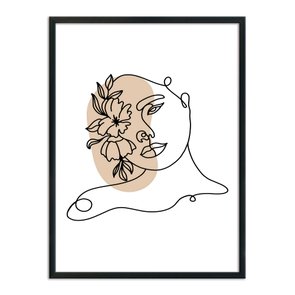 Quadro Decorativo Silhueta Rosto Com Flores Quadro Decorativo Silhueta Rosto Com Flores
