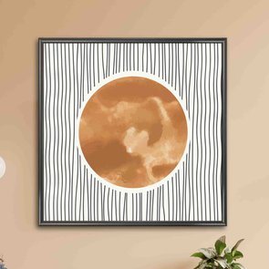 Quadro Decorativo Sol Sobre Linhas Estilo Japandi Quadro Decorativo Sol Sobre Linhas Estilo Japandi