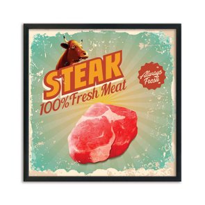 Quadro Decorativo Steak 100% Fresh Meat Always Fresh Quadro Decorativo Steak 100% Fresh Meat Always Fresh