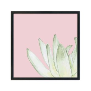 Quadro Decorativo Suculentas Watercolor Fundo Rosa Q3196_1 Quadro Decorativo Suculentas Watercolor Fundo Rosa Q3196_1