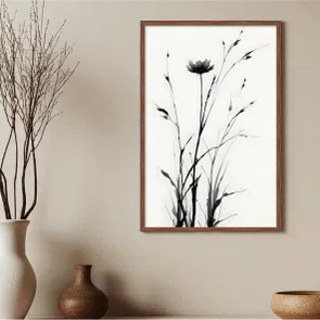 Quadro Decorativo Take Arte de Bambus no Estilo Sumiê