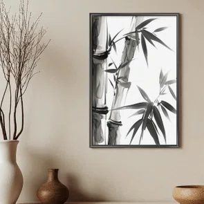 Quadro Decorativo Take Pintura de Bambu no Estilo Sumiê