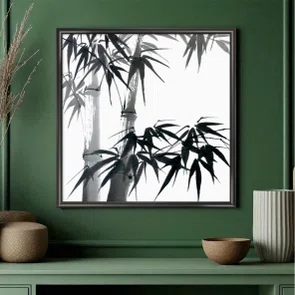 Quadro Decorativo Take Pintura de Bambus no Estilo Sumiê