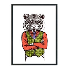 Quadro Decorativo Tigre Hipster Quadro Decorativo Tigre Hipster