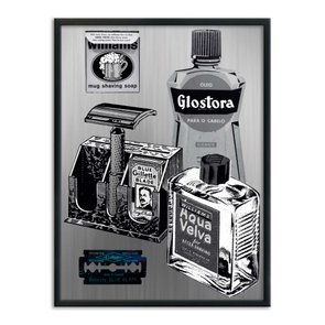 Quadro Decorativo Utensílios de Barbeiro Antigo Quadro Decorativo Utensílios de Barbeiro Antigo