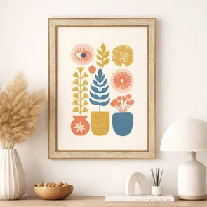 Quadro Decorativo Vasos Botânicos Estilo Modern Heritage